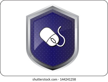mouse icon button on white background 