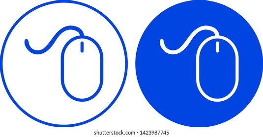 Mouse icon in circle. Vector illustration