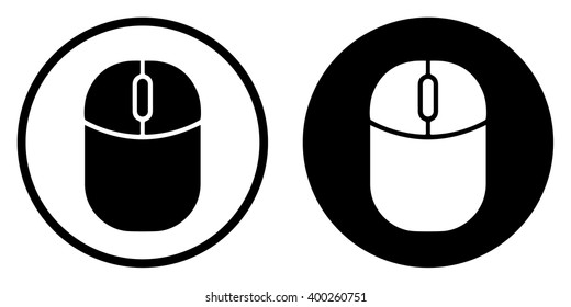 Mouse icon in circle . Vector illustration