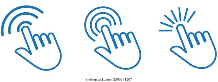 сomputer mouse icon. Clicking cursor, pointing hand clicks icons. Click cursor. Vector Illustration. design eps 10 