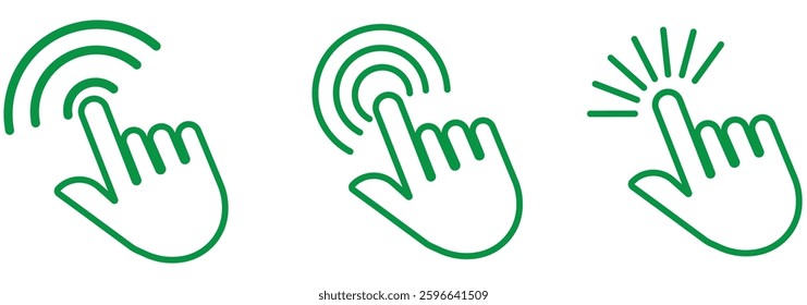 сomputer mouse icon. Clicking cursor, pointing hand clicks icons. Click cursor. Vector Illustration. design eps 10 