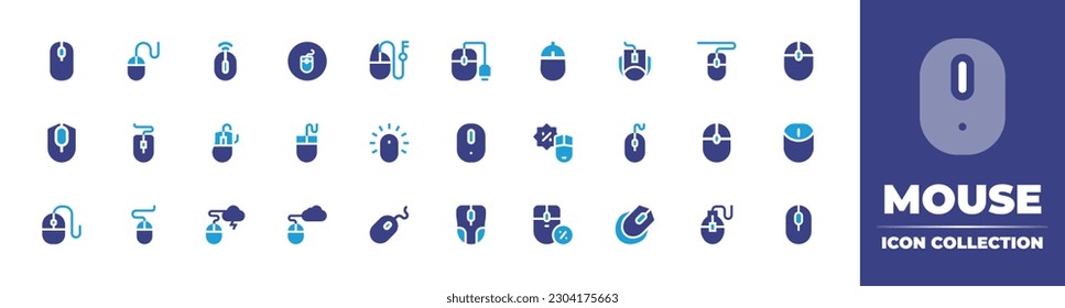 Mouse icon collection. Duotone color. Vector illustration. Containing mouse, mouses, computer mouse, mouse clicker, clicker. 
