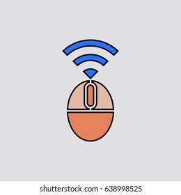 Mouse icon color infographic isolated in flat style.Vector illustration.