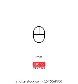 Mouse Icon. Computer Hardware Isolated On White Background. With Line Style. Mouse Icon. EPS10 - Vector