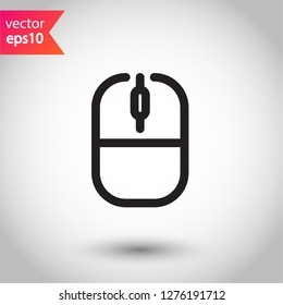 Mouse icon. Computer mouse icon. Computer mouse linear icon. Mouse vector sign. Flat line symbol