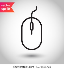Mouse icon. Computer mouse icon. Computer mouse linear icon. Mouse vector sign. Flat line symbol