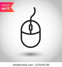 Mouse icon. Computer mouse icon. Computer mouse linear icon. Mouse vector sign. Flat line symbol