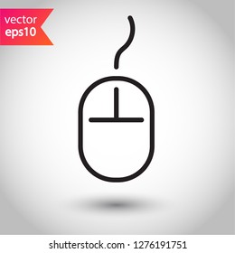 Mouse icon. Computer mouse icon. Computer mouse linear icon. Mouse vector sign. Flat line symbol