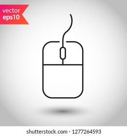 Mouse icon. Computer mouse icon. Computer mouse linear icon. Mouse vector sign. Flat line symbol