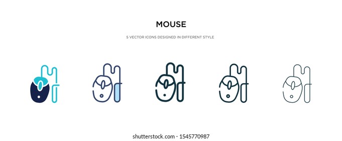 mouse icon in different style vector illustration. two colored and black mouse vector icons designed in filled, outline, line and stroke style can be used for web, mobile, ui