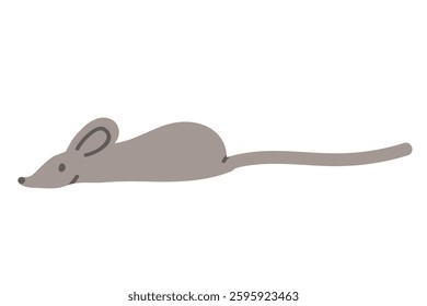 Mouse icon doodle. Vector illustration of a mouse or a toy for a cat. Isolate on white.