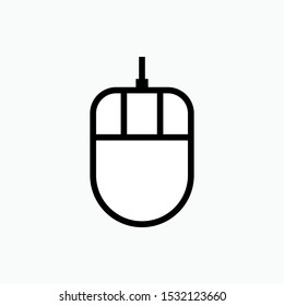Mouse Icon - Electronic Device Vector, Sign and Symbol Presented in Line Art Style for Design, Presentation, Website or Apps Elements.