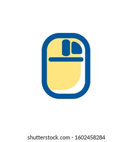 mouse icon filled line style, right click, scroll icon, computer input device, logo and presentation template