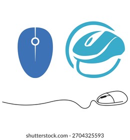 Conjunto de ilustración plana de icono de ratón