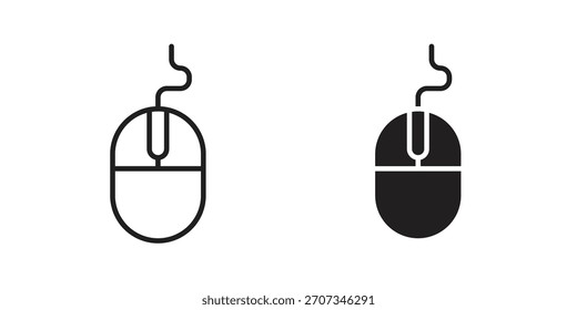 Icono del ratón. Colección de estilo plano y de trazo. símbolo simple