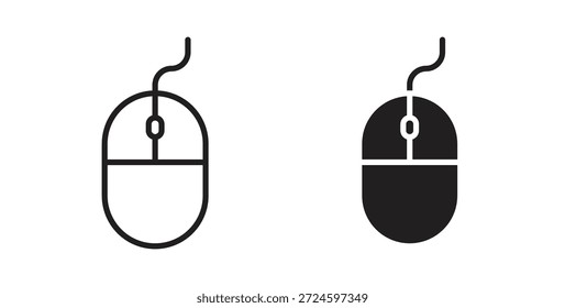 Glifo del icono del ratón y concepto de símbolo de línea delgada.