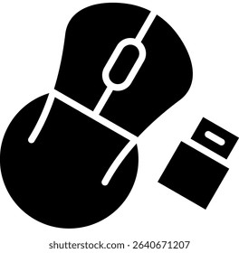 Mouse Icon Glyph Vector Illustration