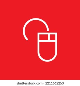 Mouse icon, graphic resource template, vector illustration.