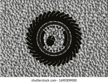 Maussymbol in schwarzem Emblem mit Blasenhintergrund. Jahrgang. Vektorillustration Illustration. Detaillierte Angaben.