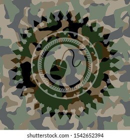 mouse icon inside camouflage texture