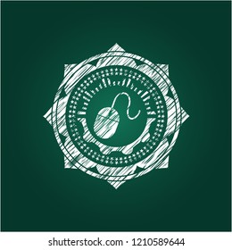 mouse icon inside chalk emblem