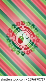 mouse icon inside christmas badge.