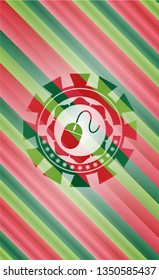 mouse icon inside christmas emblem.