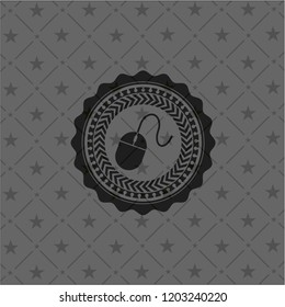 mouse icon inside dark badge or emblem