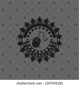 mouse icon inside dark emblem
