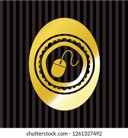 mouse icon inside gold badge