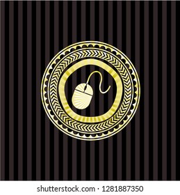 mouse icon inside golden badge