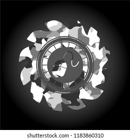 mouse icon inside grey camo texture