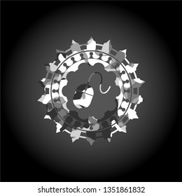 mouse icon inside grey camo emblem