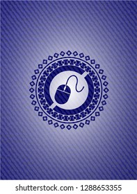 mouse icon inside jean background