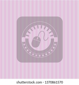 mouse icon inside pink icon or emblem