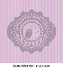 mouse icon inside pink icon or emblem