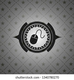 mouse icon inside realistic dark emblem