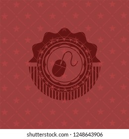 mouse icon inside red emblem. Vintage.