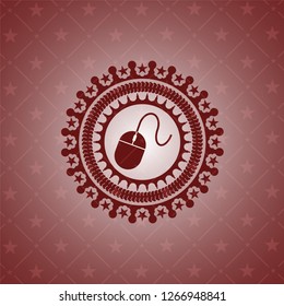 mouse icon inside red emblem. Vintage.
