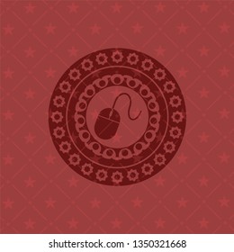 mouse icon inside red emblem