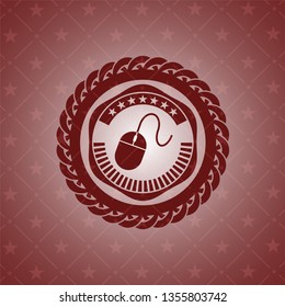 mouse icon inside red icon or emblem
