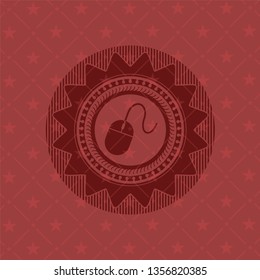 mouse icon inside red emblem