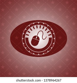 mouse icon inside red emblem. Vintage.