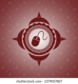 mouse icon inside red emblem. Vintage.