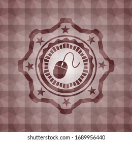 icono del ratón dentro del emblema geométrico rojo. Sin inconvenientes.