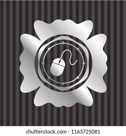 mouse icon inside silver shiny emblem