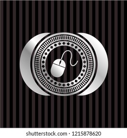 mouse icon inside silver shiny emblem