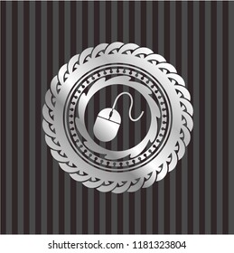 mouse icon inside silvery shiny emblem