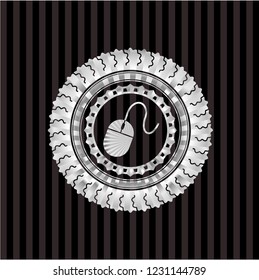 mouse icon inside silvery shiny badge