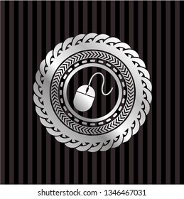 mouse icon inside silvery shiny badge
